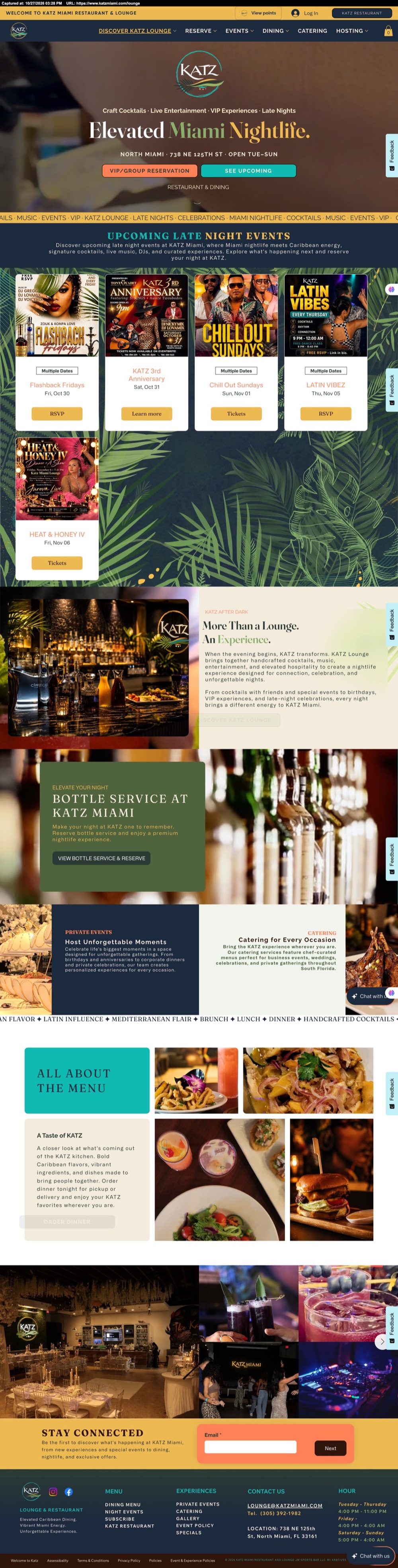 KATZ Miami: website screenshot