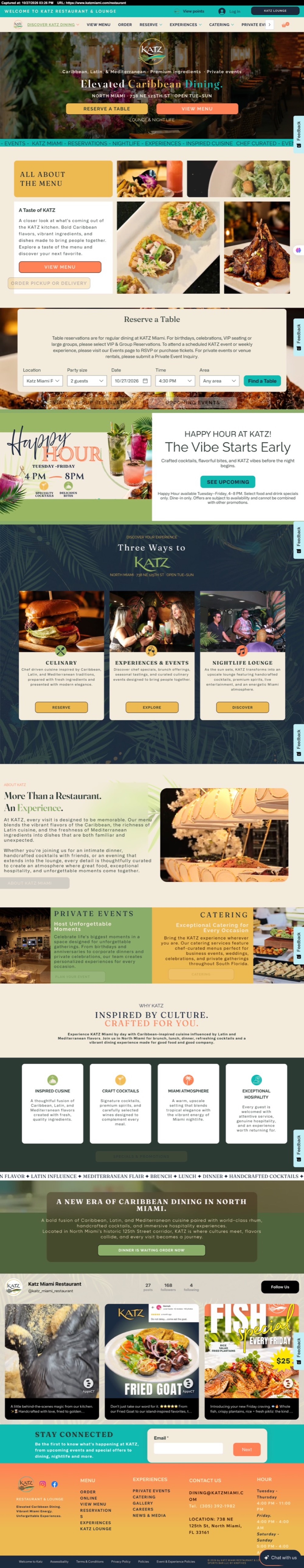 KATZ Miami: website screenshot